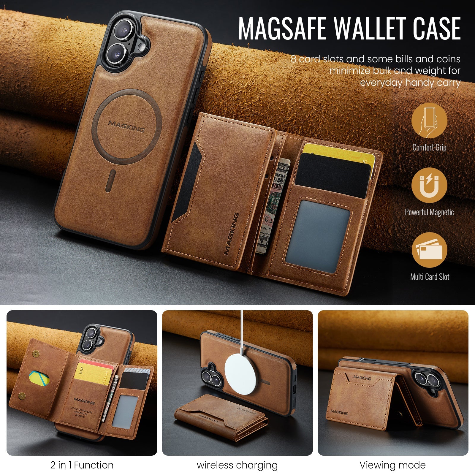 Iphone 16 Plus Magsafe Wallet [Brown]