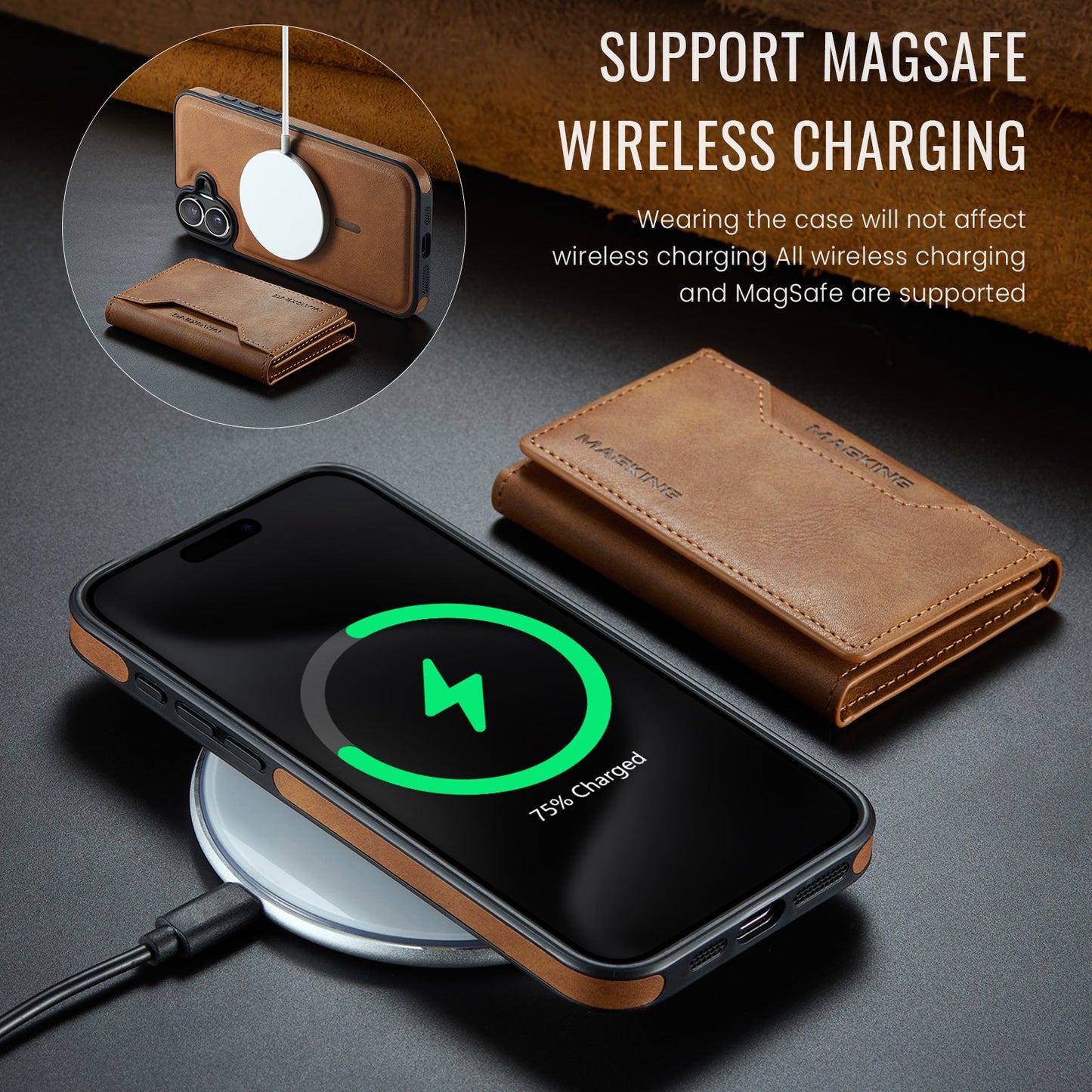 Iphone 16 Plus Magsafe Wallet [Brown]