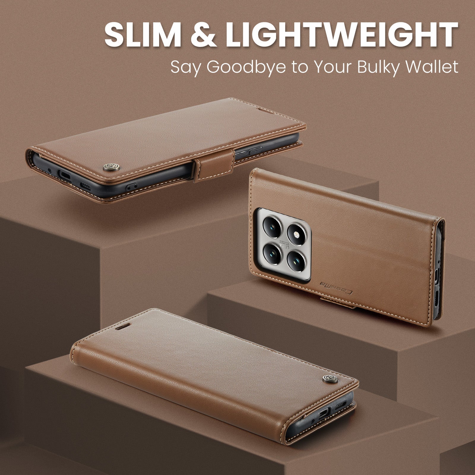 Xiaomi 14T Pu Wallet Case [Brown]