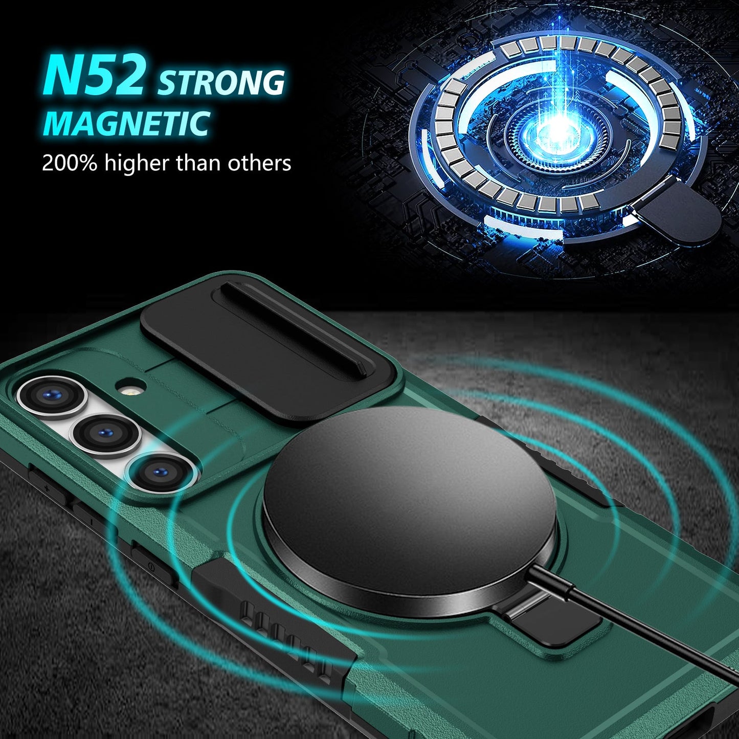 Galaxy S25 Plus Magsafe Sliding Cover Case [Teal]