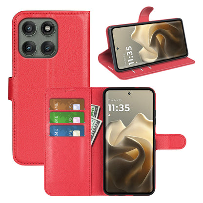 Moto Edge 60 Pro Pu Wallet Case [Red]
