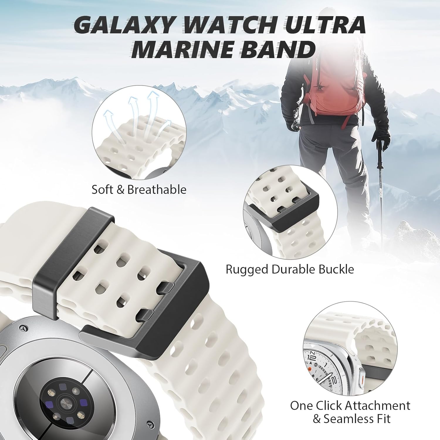 Samsung Galaxy Watch Ultra 47mm Silicone Strap [White]