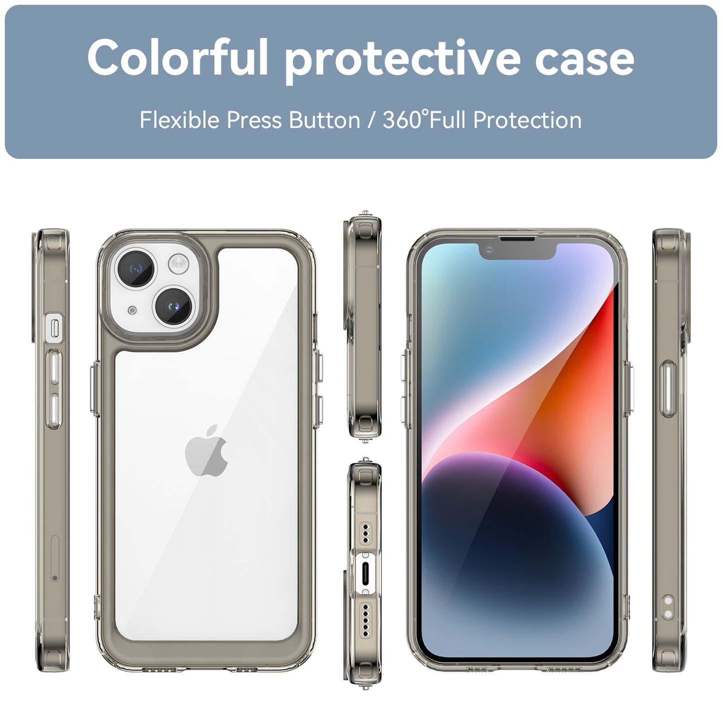 Iphone 14 Soft Gel Case [Clear Grey]