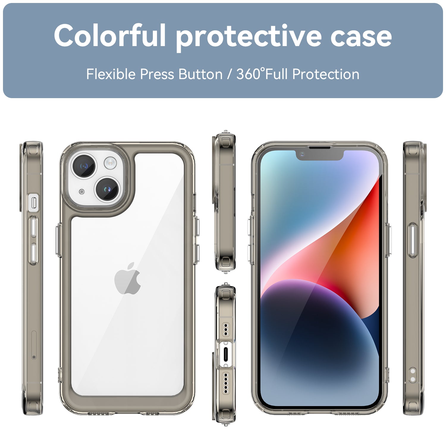 Iphone 14 Soft Gel Case [Clear Grey]