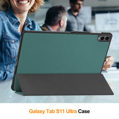 Galaxy Tab S11 Ultra Tri-fold Pu Case [Teal]