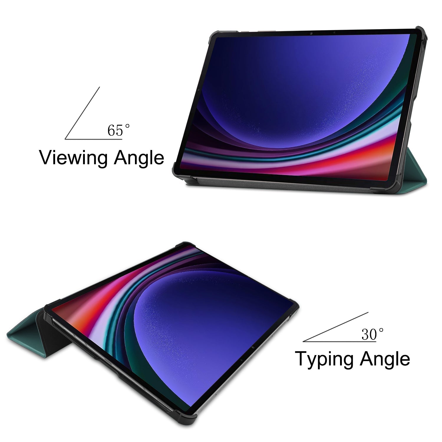 Galaxy Tab S9+ X810 Tri-fold Pu Case [Teal]