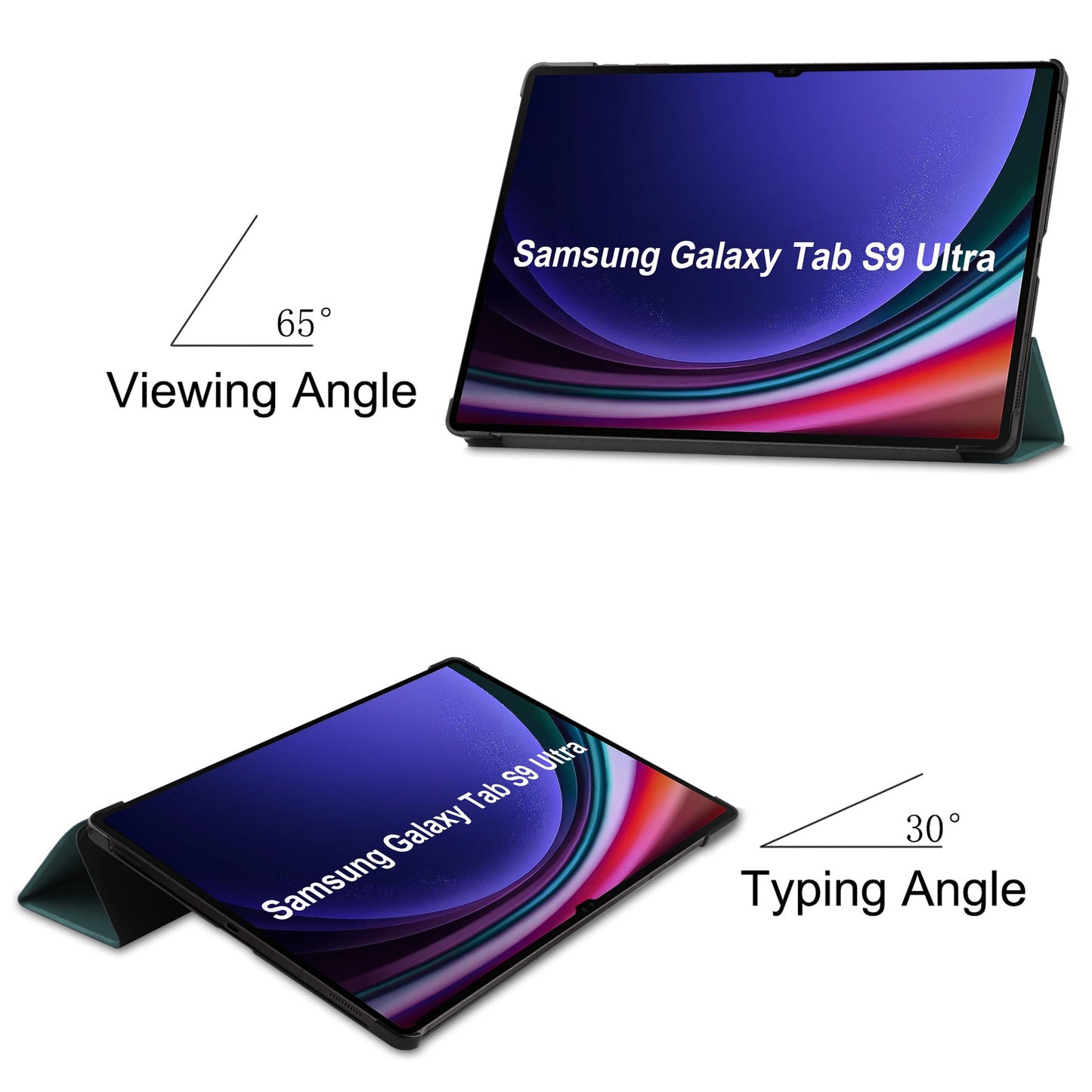 Galaxy Tab S9 Ultra X910 Tri-fold Pu Case [Teal]