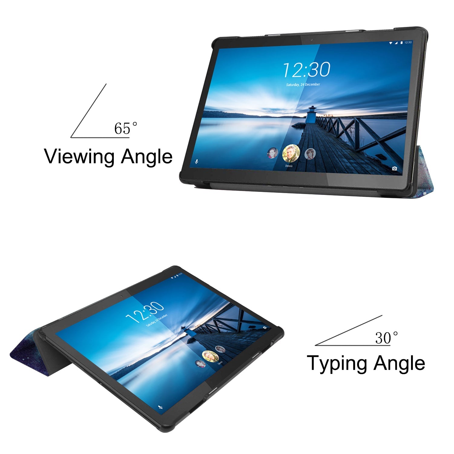 Lenovo Tab M10 Fhd Rel Tb-X605Lc Designer Tri-Fold Case [Galaxy]