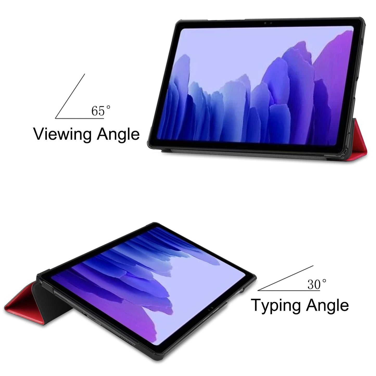 Galaxy Tab A7 10.4 T500 Tri-Fold Pu Case [Red]