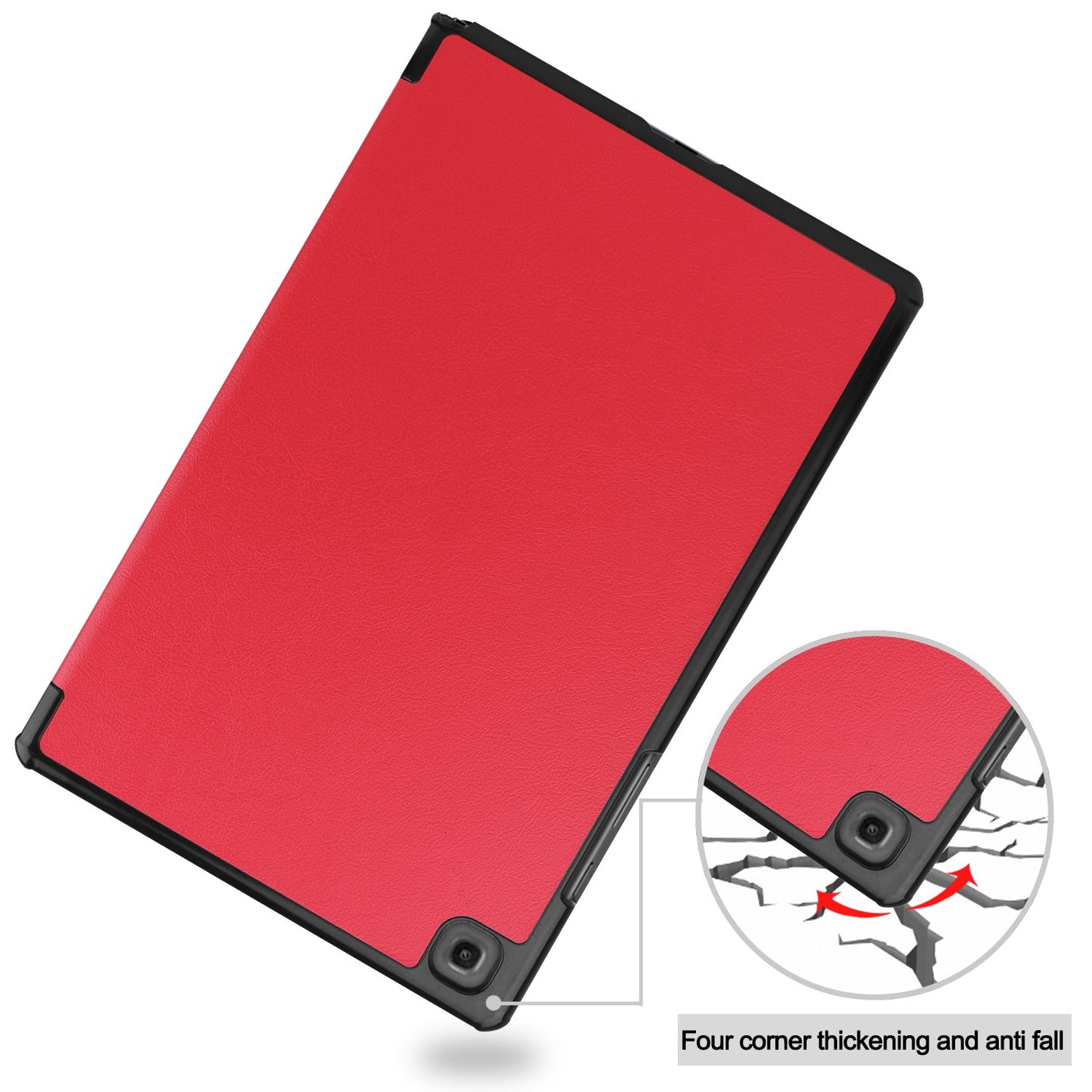 Galaxy Tab A7 10.4 T500 Tri-Fold Pu Case [Red]