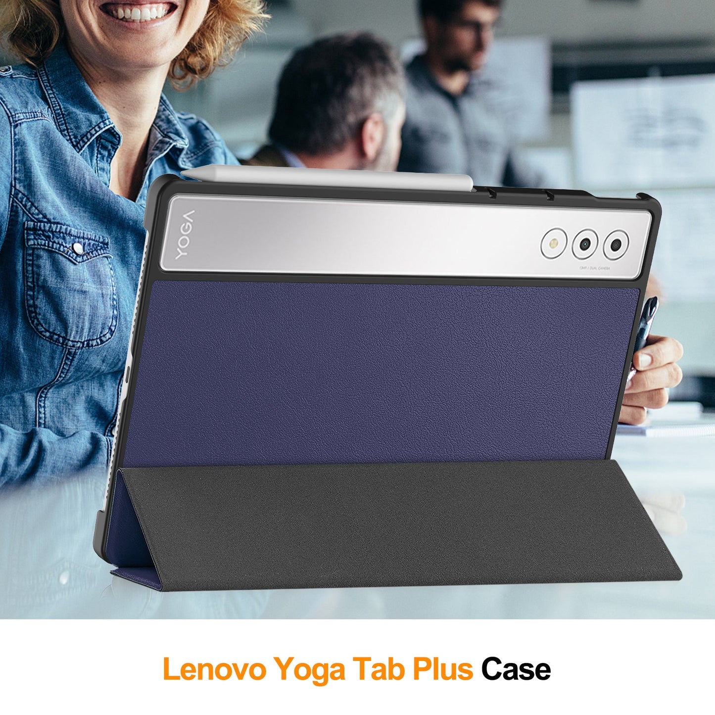 Yoga Tab Plus 12.7 Tri-fold Pu Case [Navy]