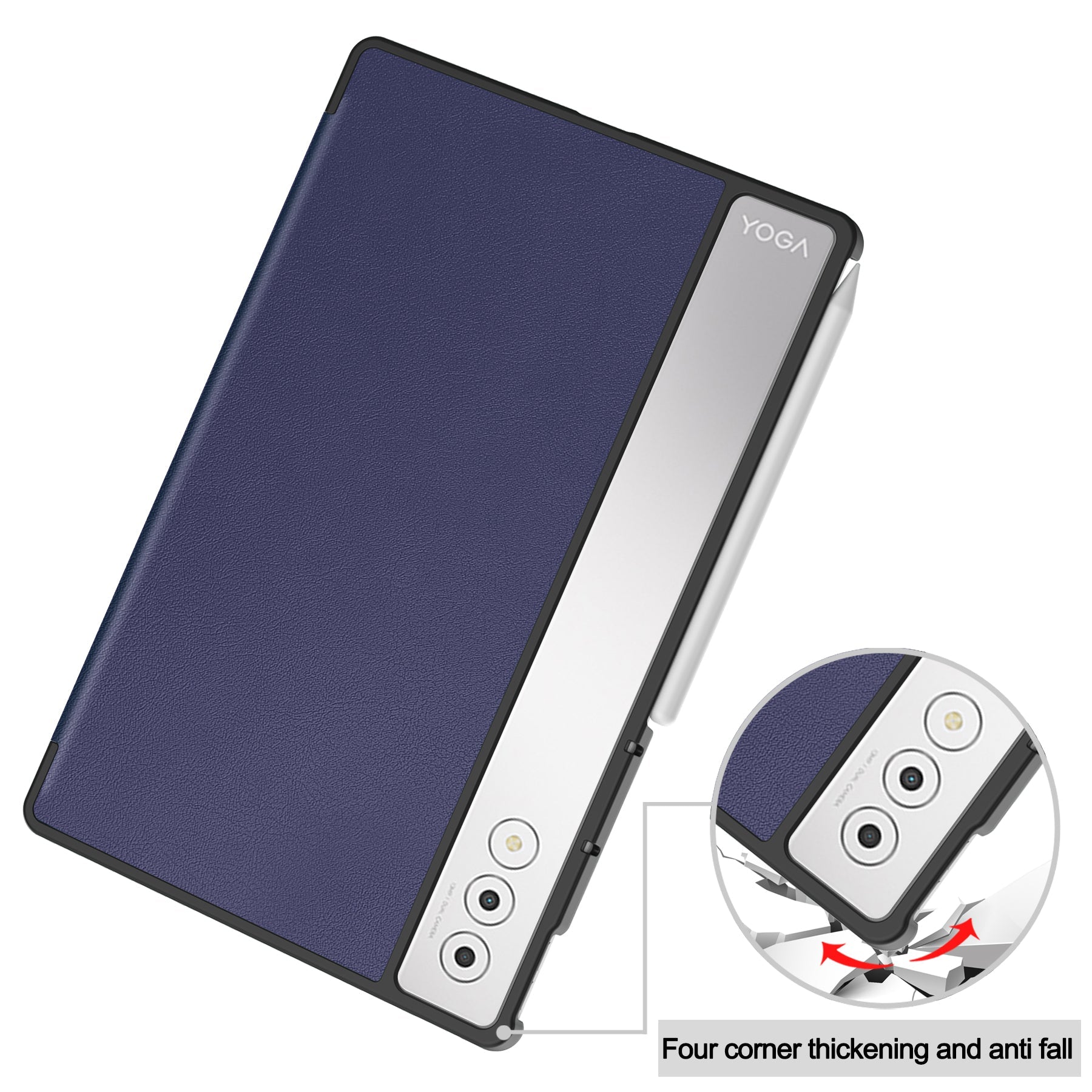 Yoga Tab Plus 12.7 Tri-fold Pu Case [Navy]