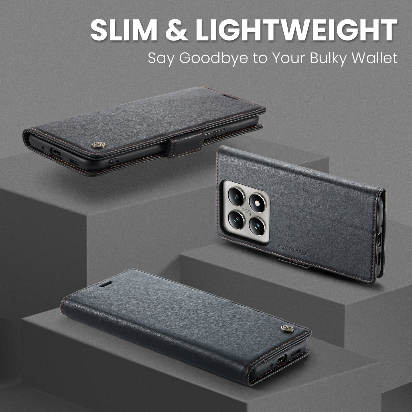 Xiaomi 14T Pro Pu Wallet Case [Black]