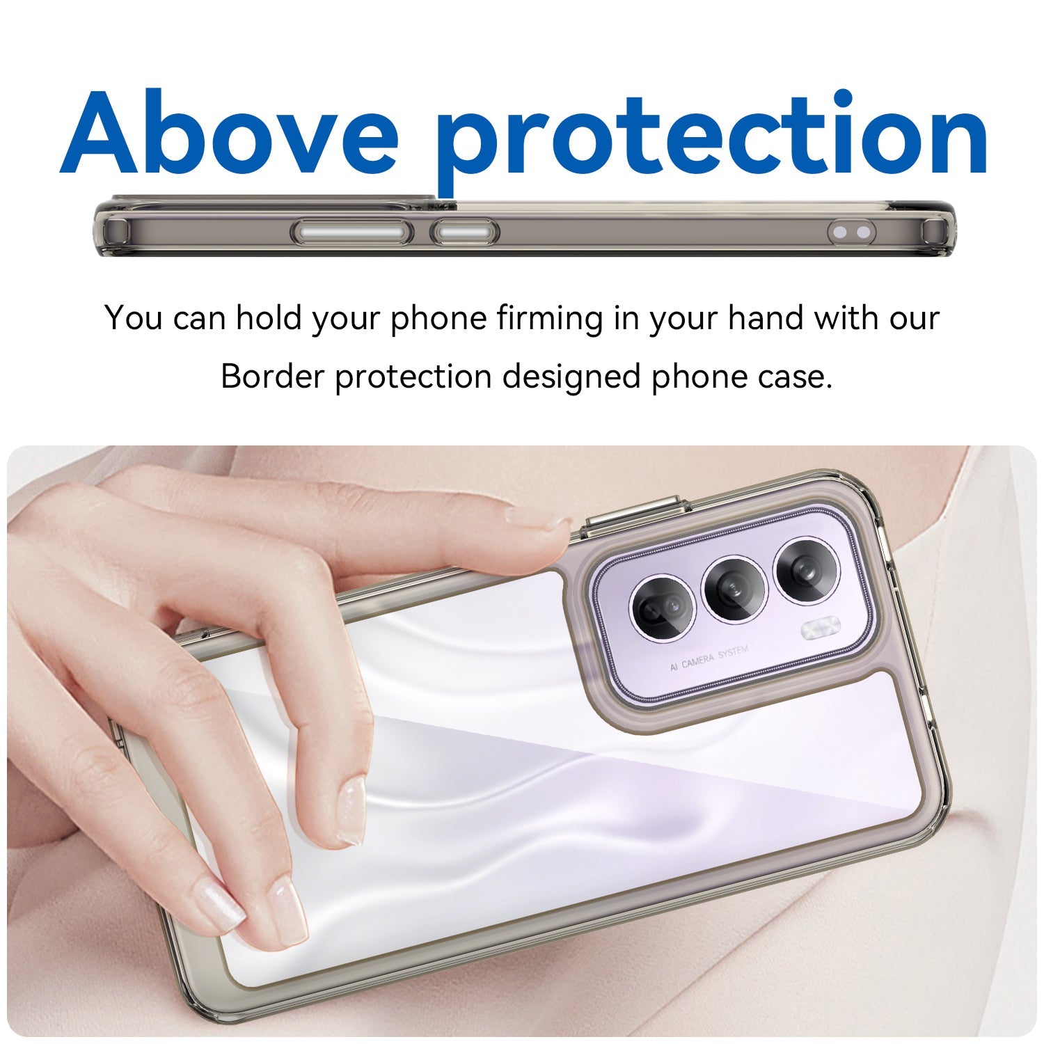 Oppo Reno 12 Pro Soft Gel Bumper Case [Clear Grey]