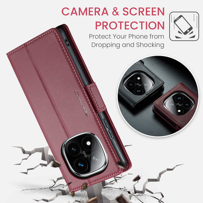 Xiaomi Redmi Note 14 Pro Plus 5G Pu Wallet Case [Maroon]
