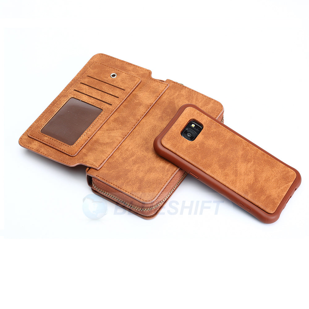 Samsung Galaxy S7 Edge Deluxe Zipper Case Brown
