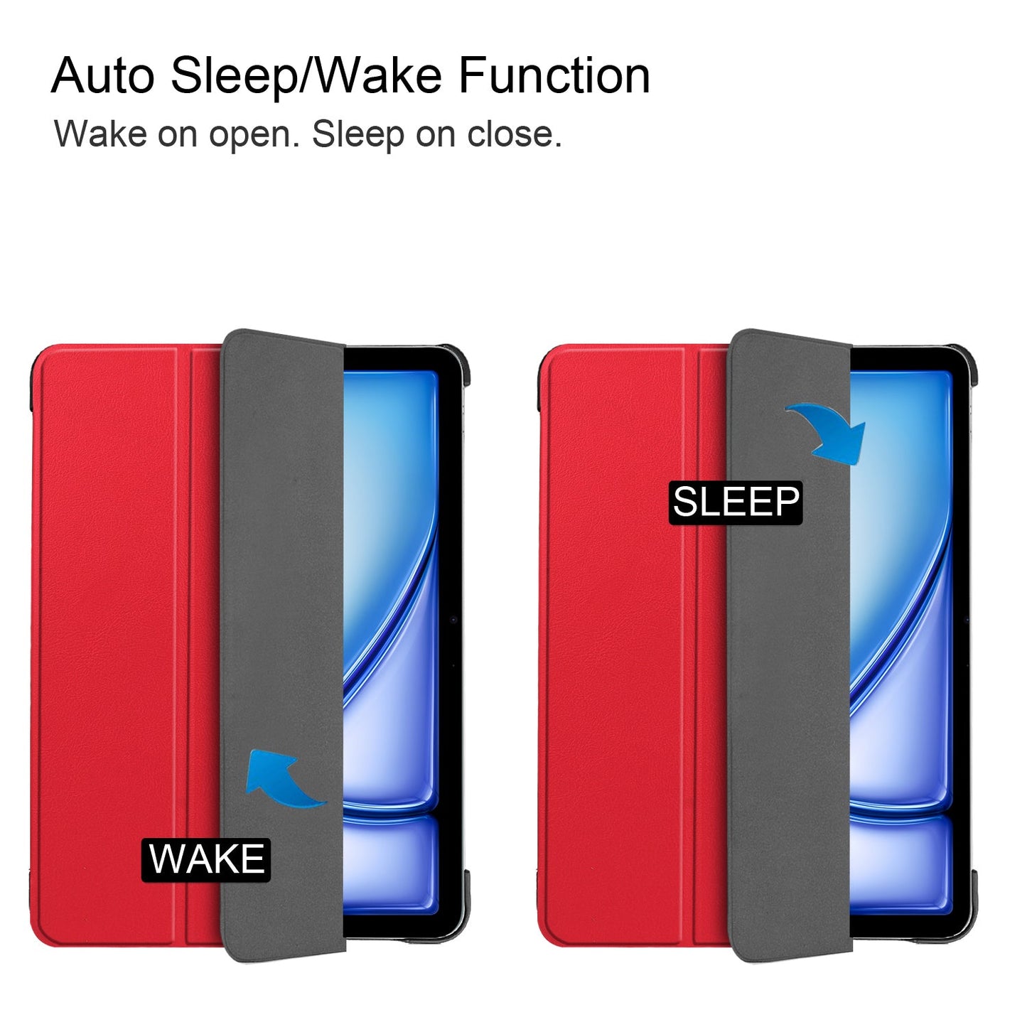 Ipad Air 11" (M3, 2025) Tri-fold Pu Case [Red]