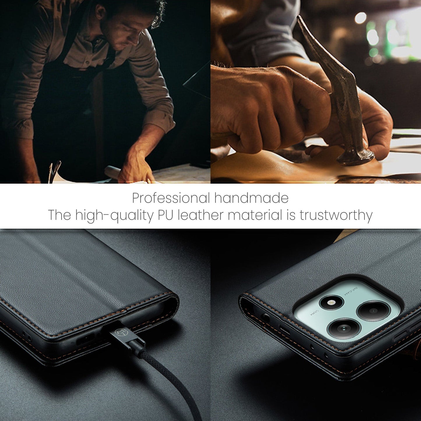Xiaomi Redmi Note 14 5G Pu Wallet Case [Black]