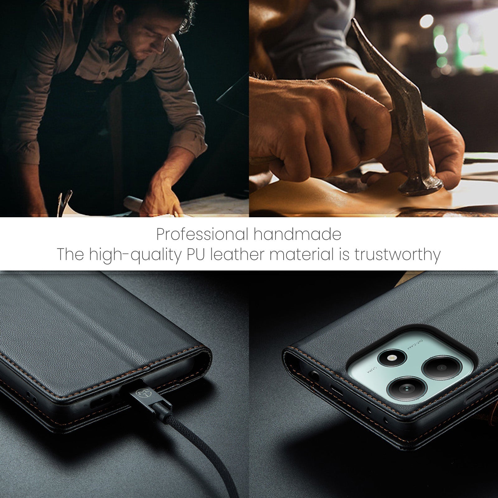 Xiaomi Redmi Note 14 5G Pu Wallet Case [Black]