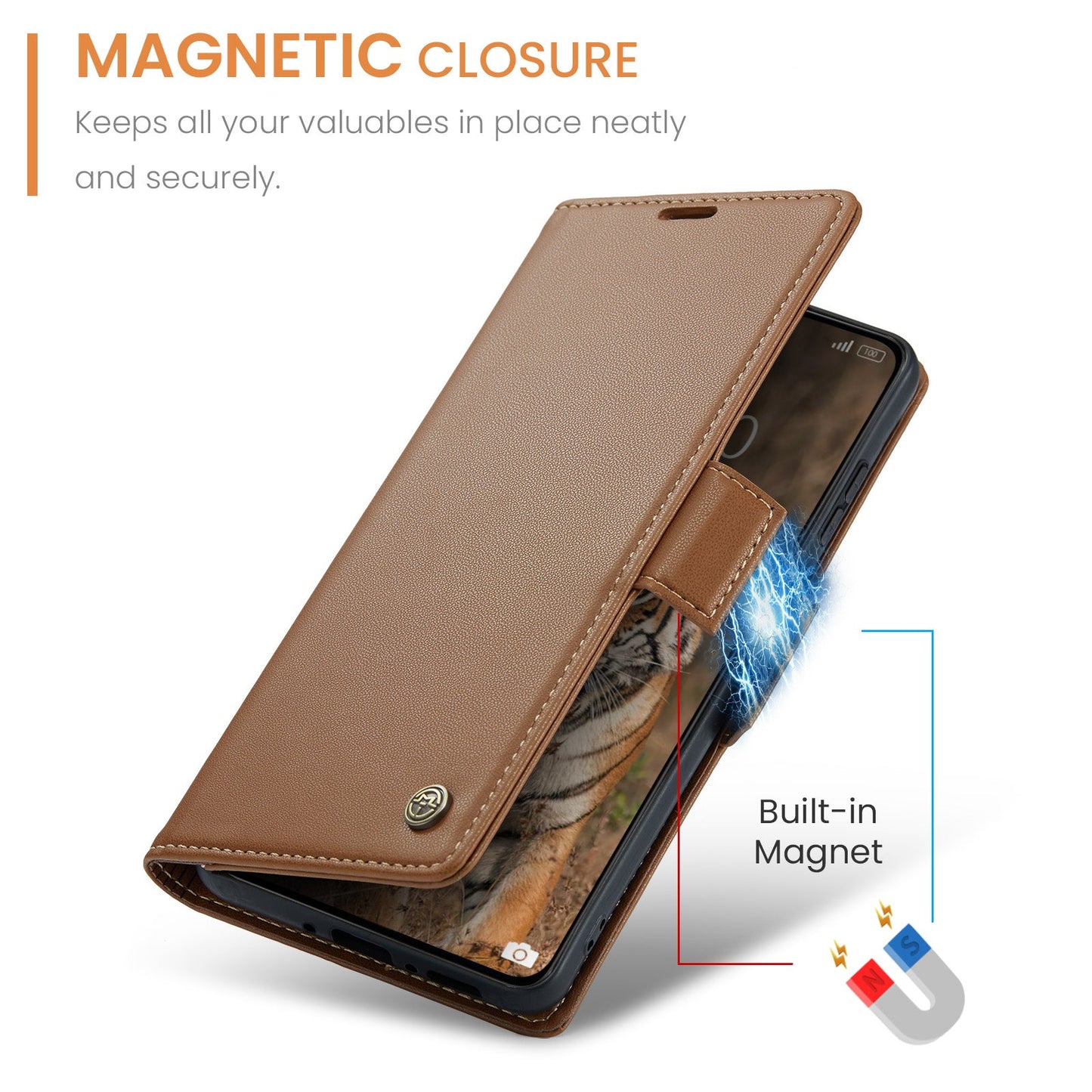 Xiaomi Poco X7 Pro Pu Wallet Case [Brown]
