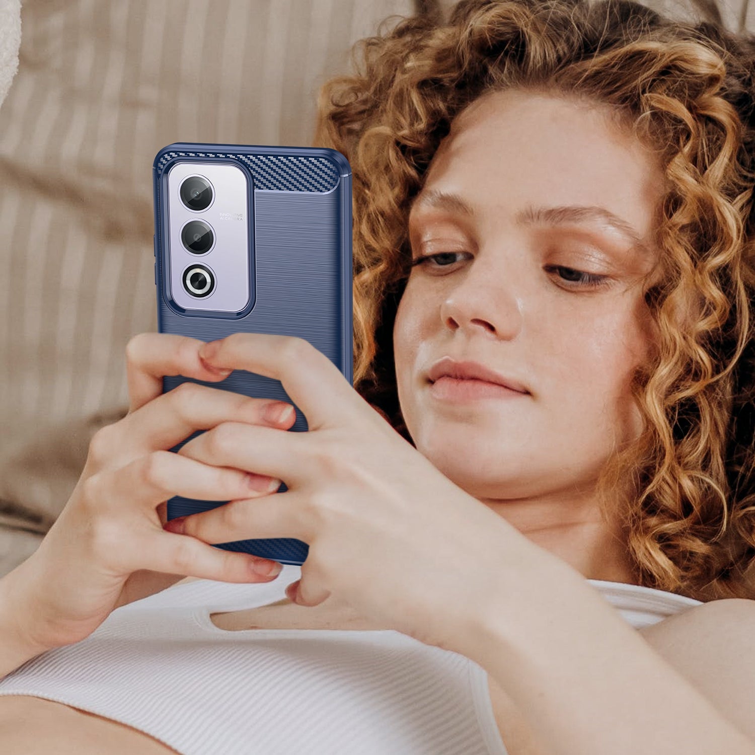 Oppo A80 5G Carbon Fibre Case [Navy]