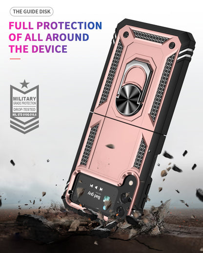 Galaxy Z Flip4 5G Military Armour Ring Case [Rosegold]