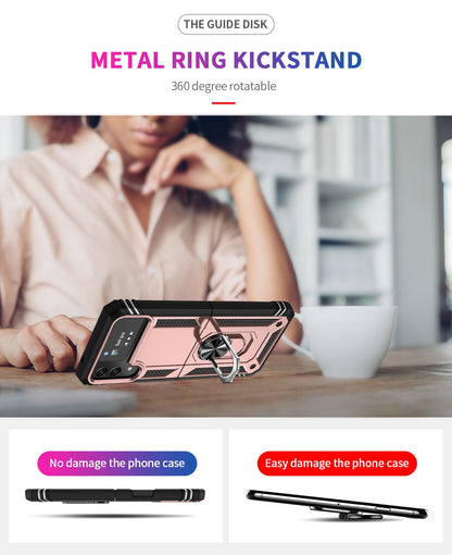 Galaxy Z Flip4 5G Military Armour Ring Case [Rosegold]