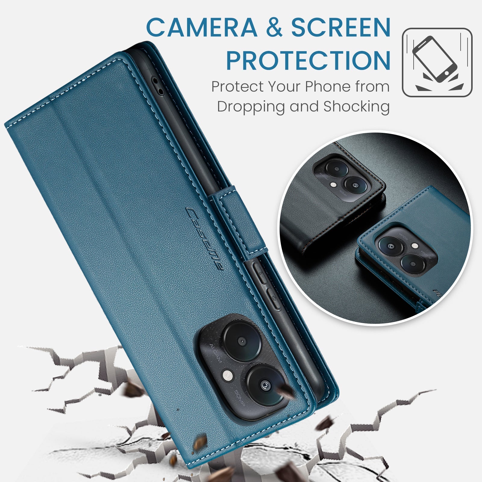 Xiaomi Poco C65 Pu Wallet Case [Navy]
