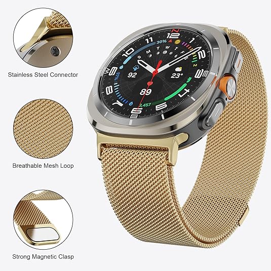 Samsung Galaxy Watch Ultra 47Mm Milanese Loop Strap [Gold]