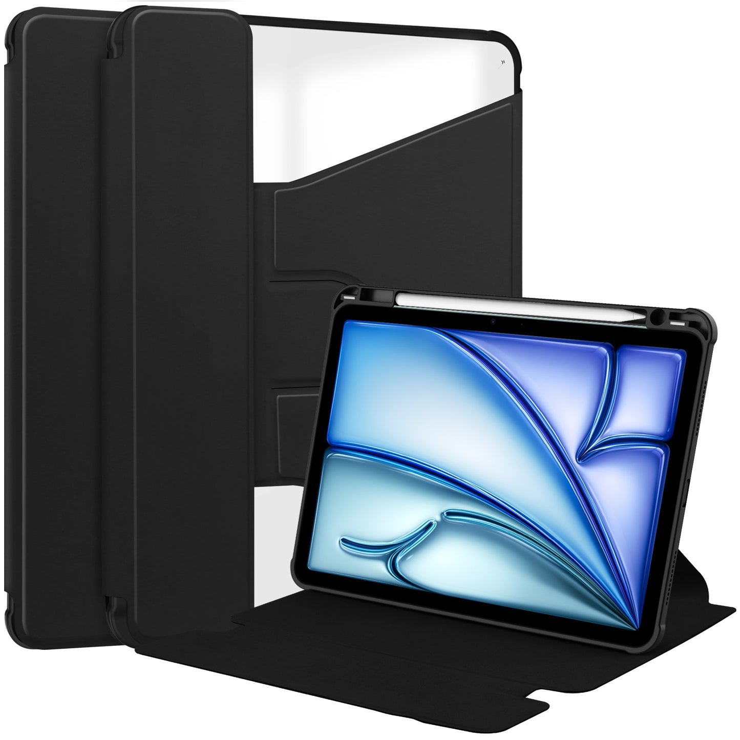 Ipad Air 11" (2026-2020 M4/m3/m2/5th/4th) Rotating Acrylic Case [Black]