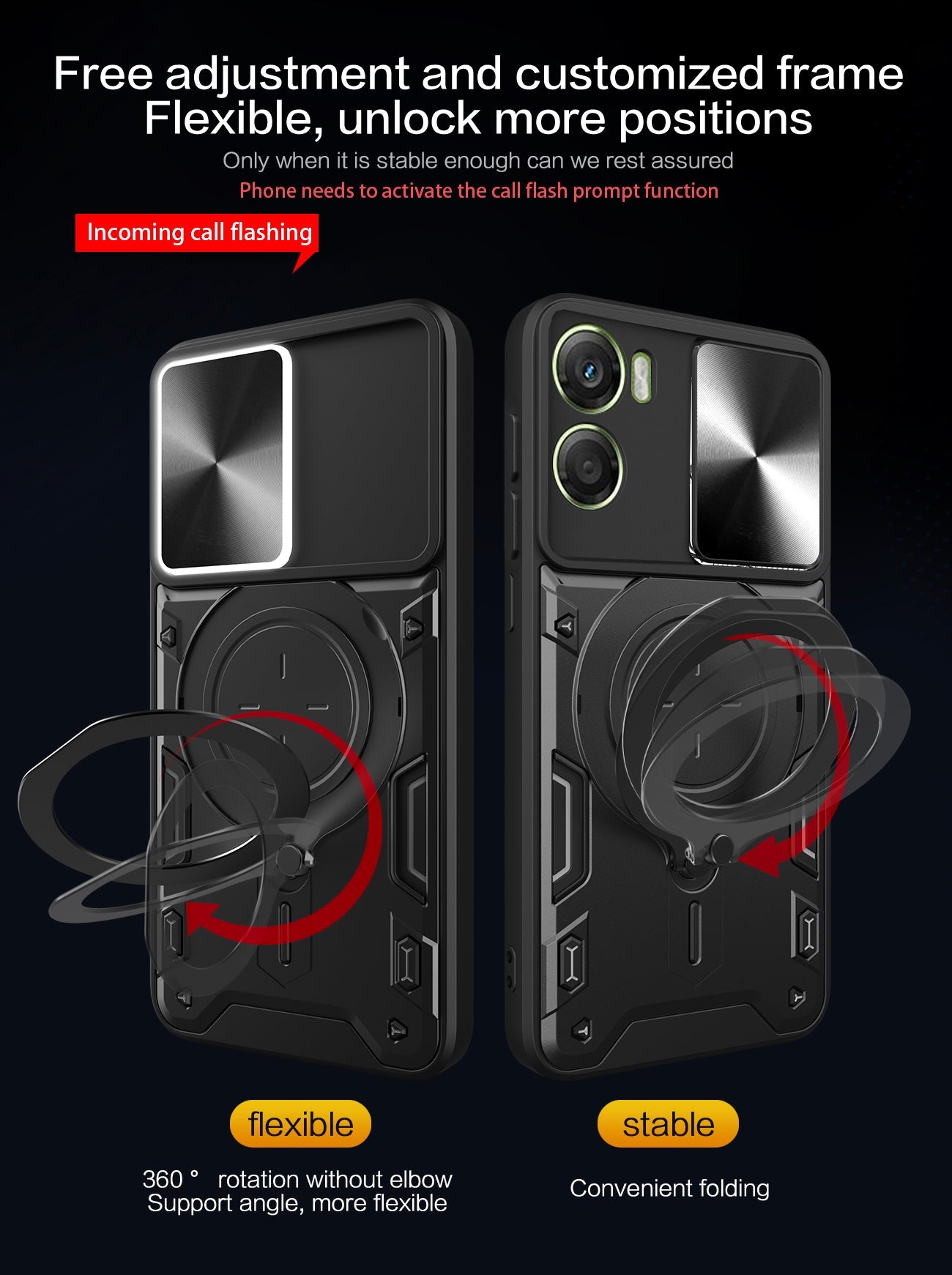 Moto G06 Ring Kickstand Case [Black]