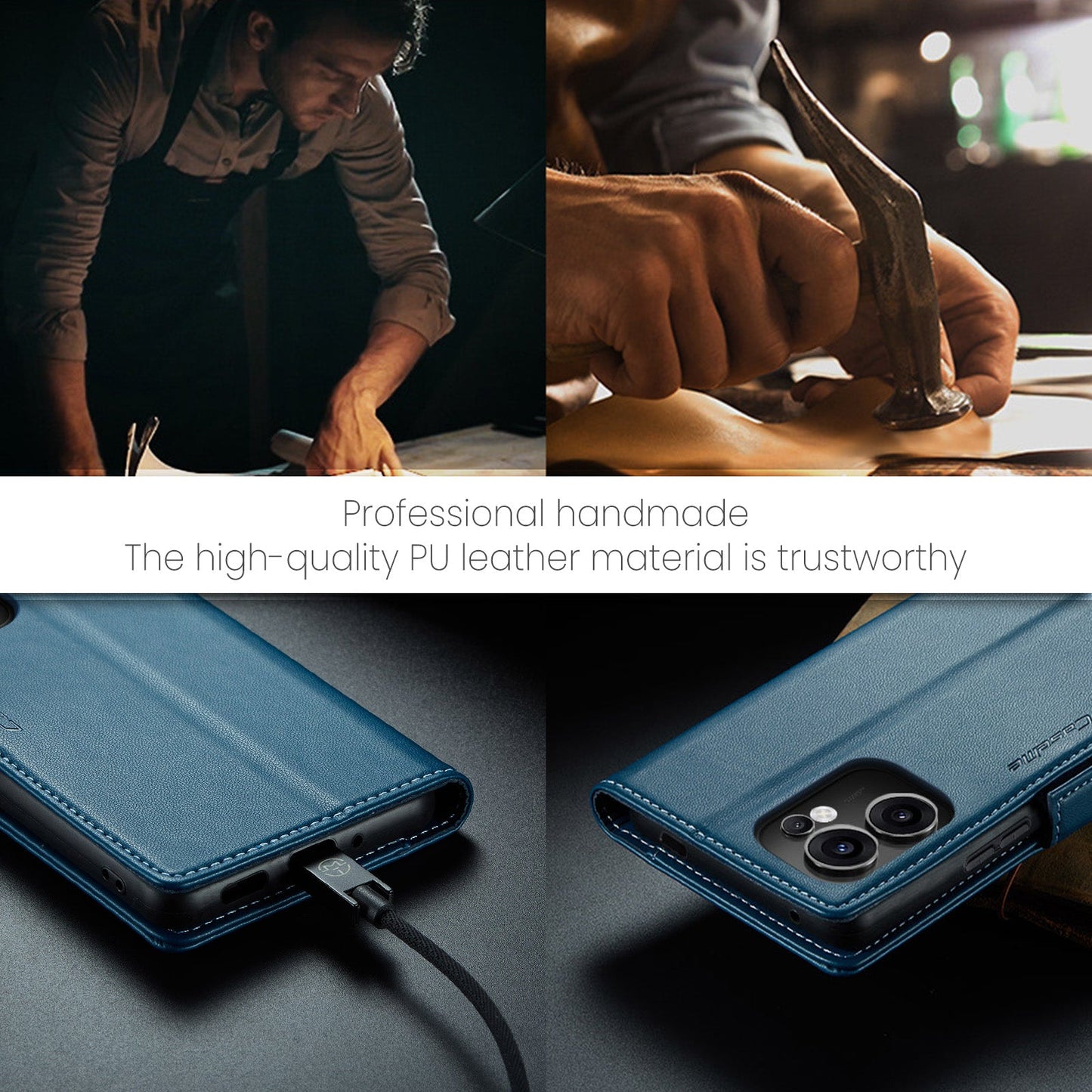 Oppo Reno 13 F 5G Pu Wallet Case [Navy]