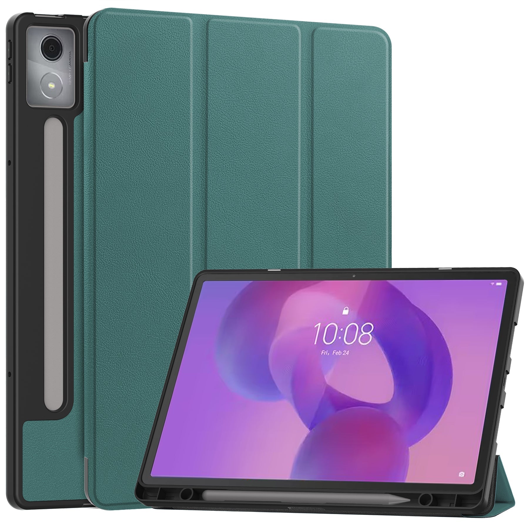 Lenovo Idea Tab Pro 12.7" Tb373 Tri-fold Pen Holder Case [Teal]