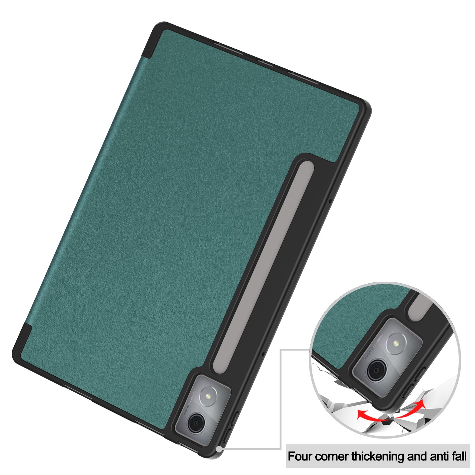 Lenovo Idea Tab Pro 12.7" Tb373 Tri-fold Pen Holder Case [Teal]