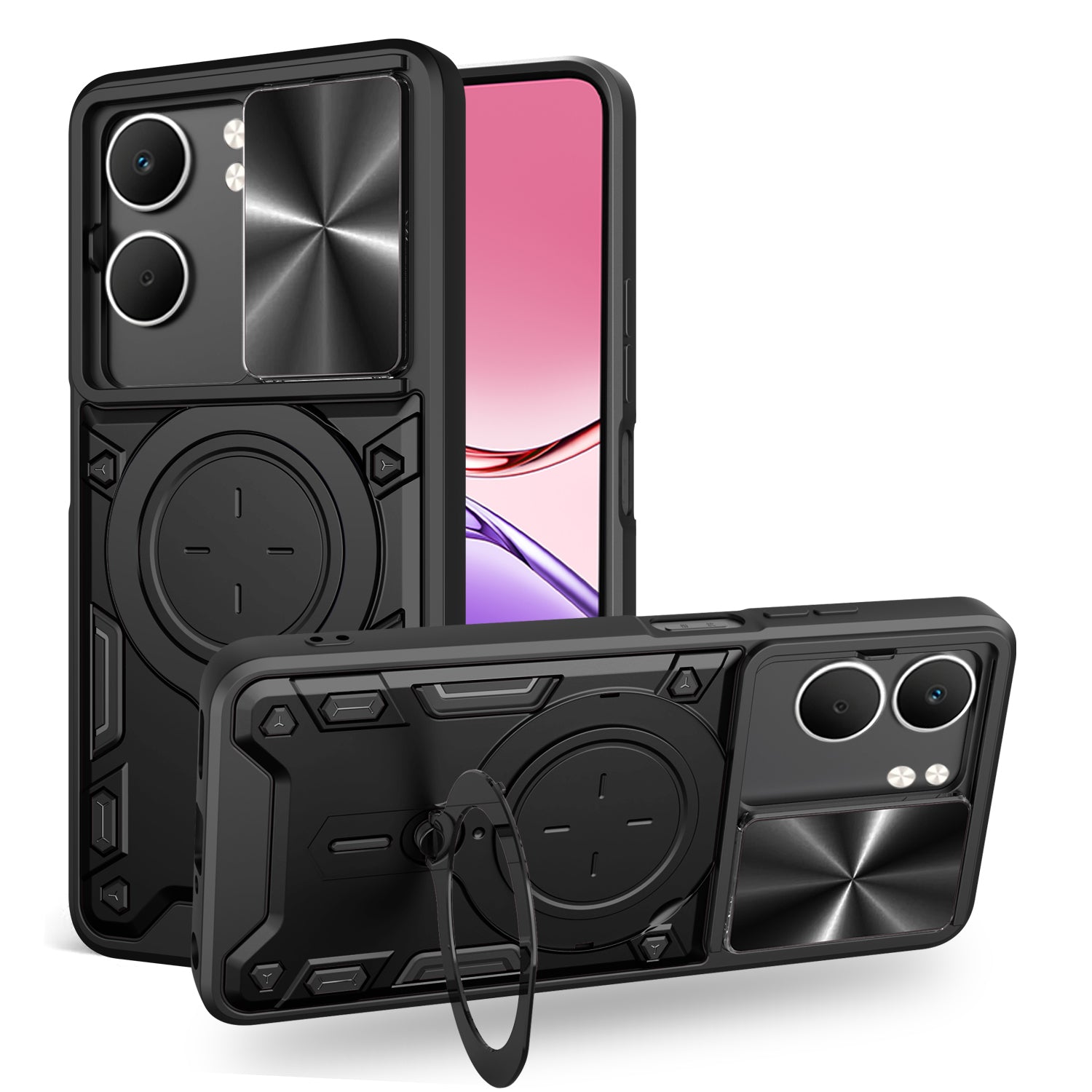 Oppo A5x Ring Kickstand Case [Black]