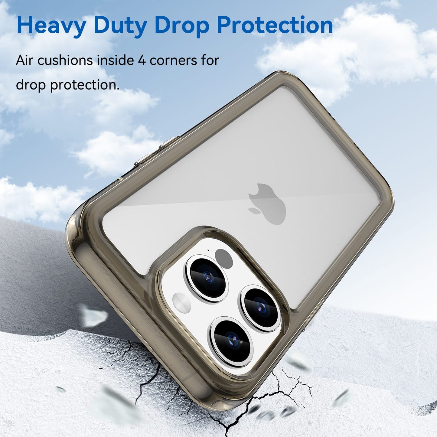 Iphone 15 Pro Soft Gel Case [Clear Grey]