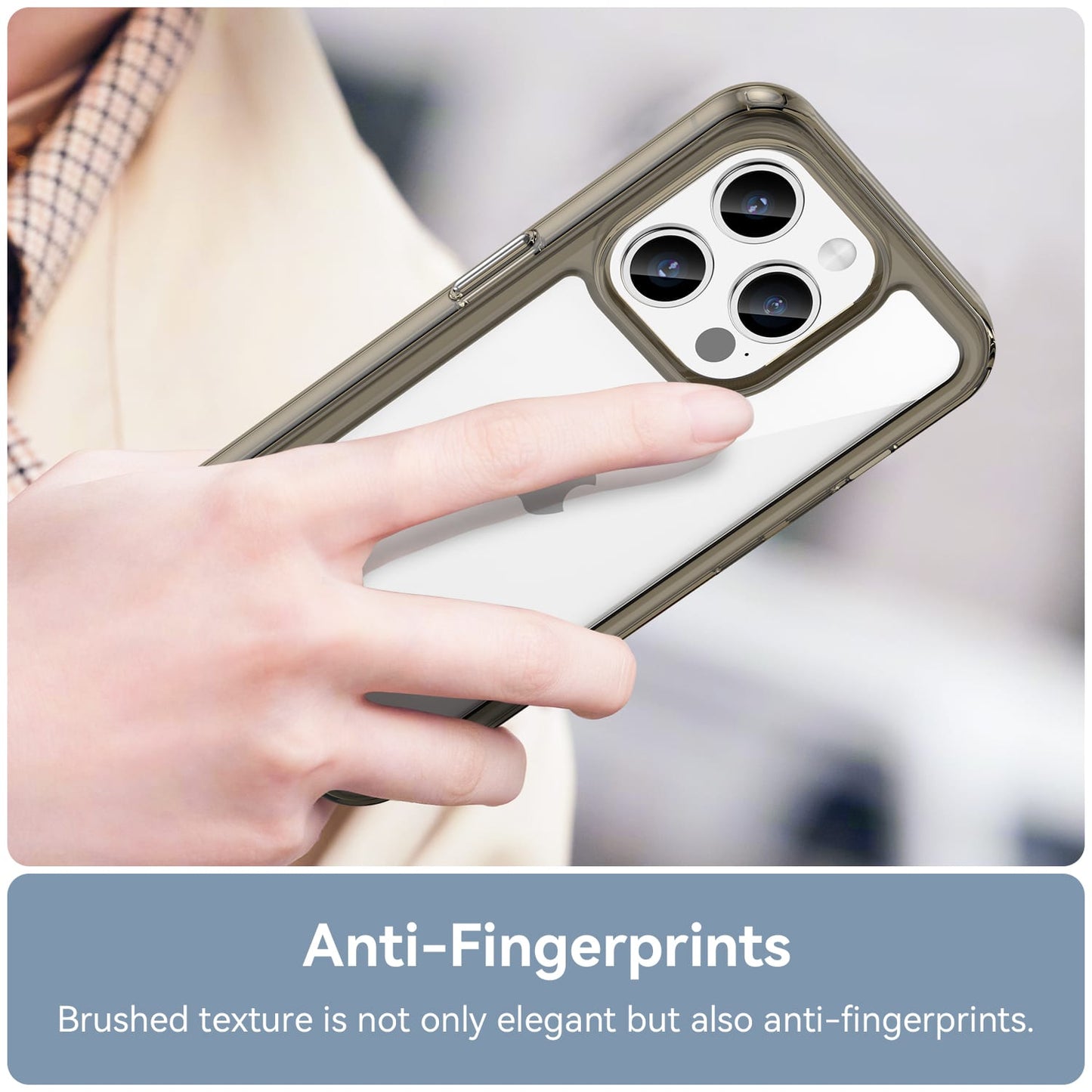 Iphone 15 Pro Soft Gel Case [Clear Grey]