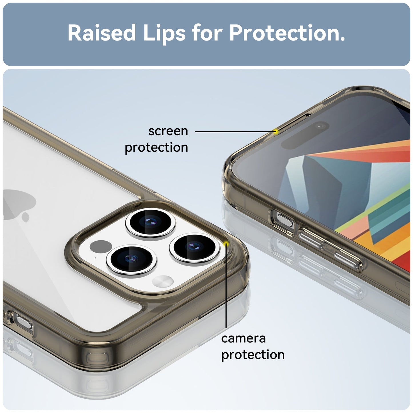 Iphone 15 Pro Soft Gel Case [Clear Grey]