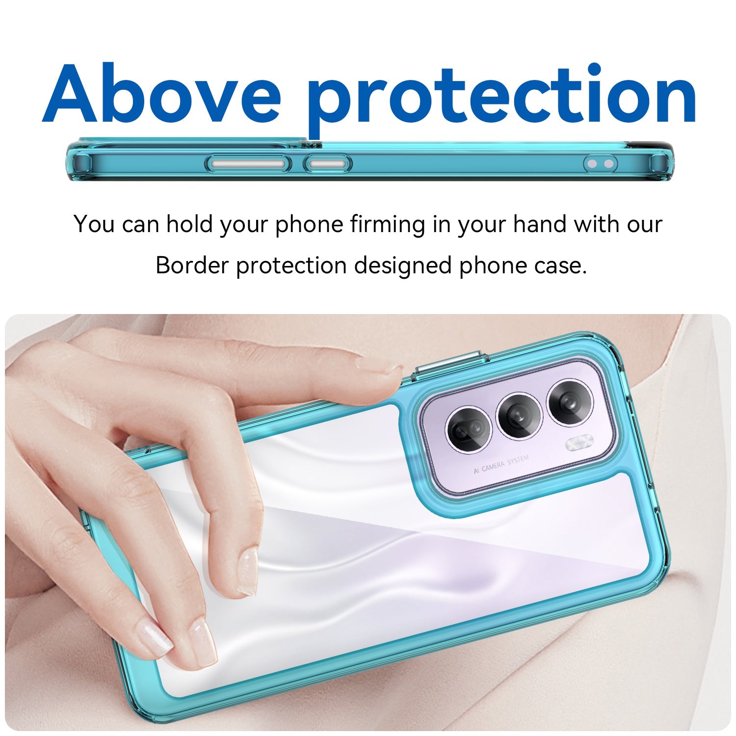 Oppo Reno 12 Pro Soft Gel Bumper Case [Clear Blue]