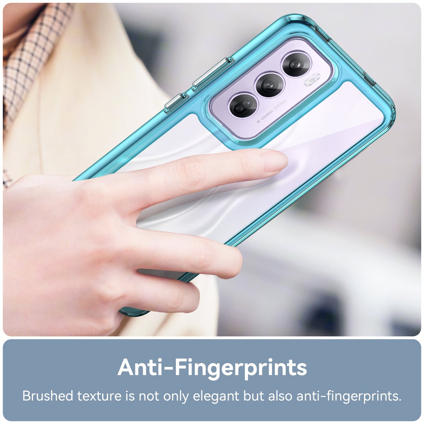 Oppo Reno 12 Pro Soft Gel Bumper Case [Clear Blue]