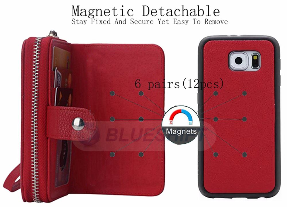 Samsung Galaxy Note 5 Zipper Wallet Case Red