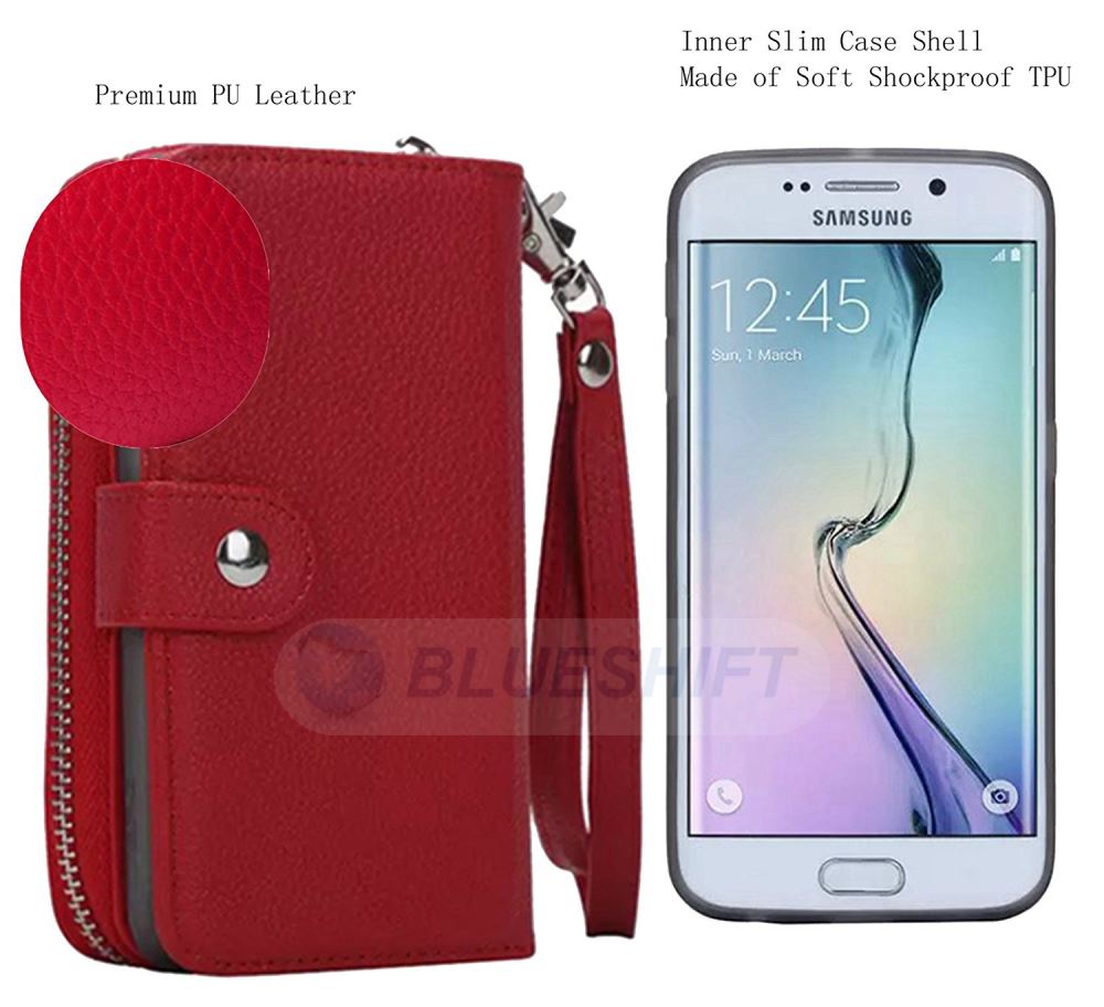 Samsung Galaxy Note 5 Zipper Wallet Case Red