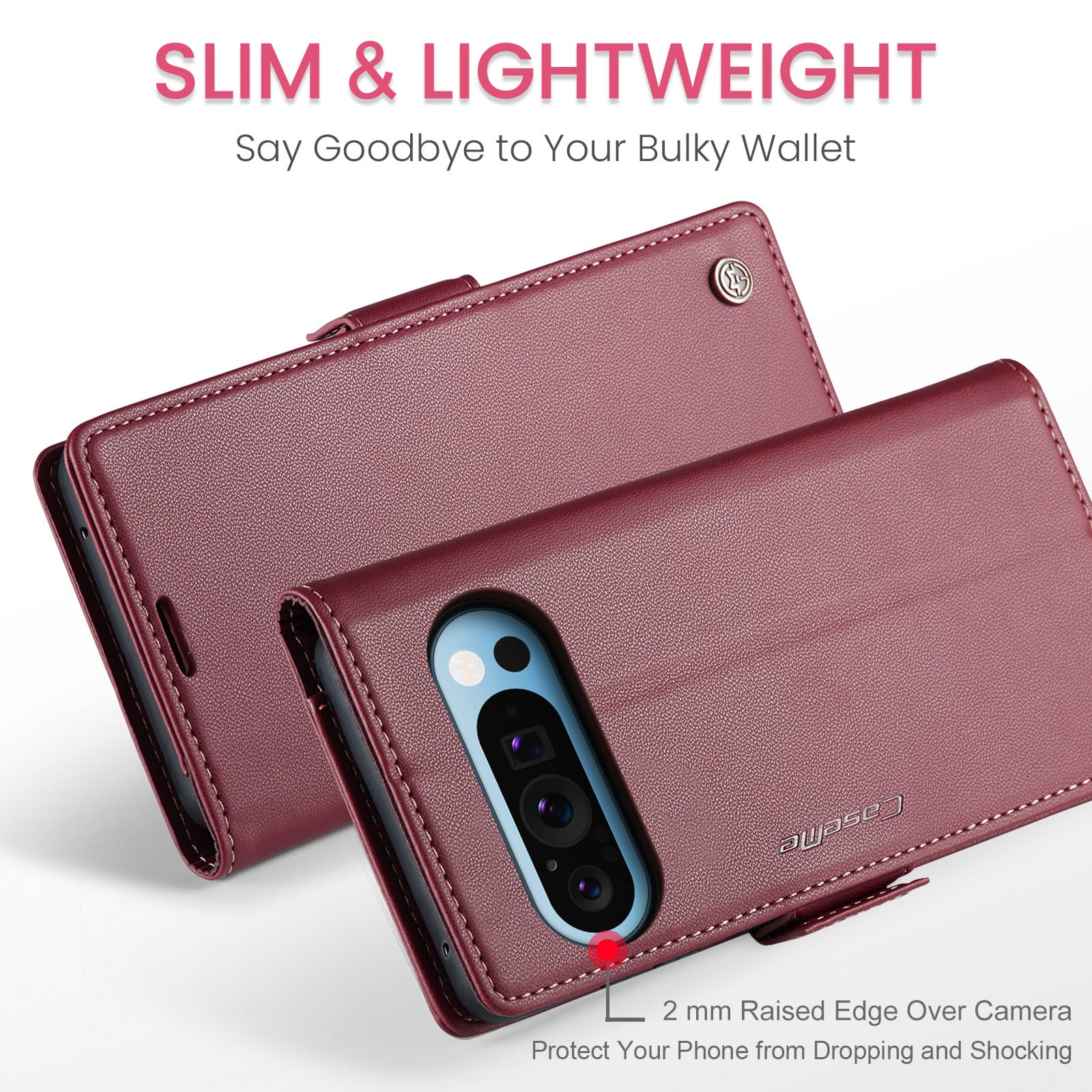 Google Pixel 10 Pro Xl Pu Wallet Case [Maroon]