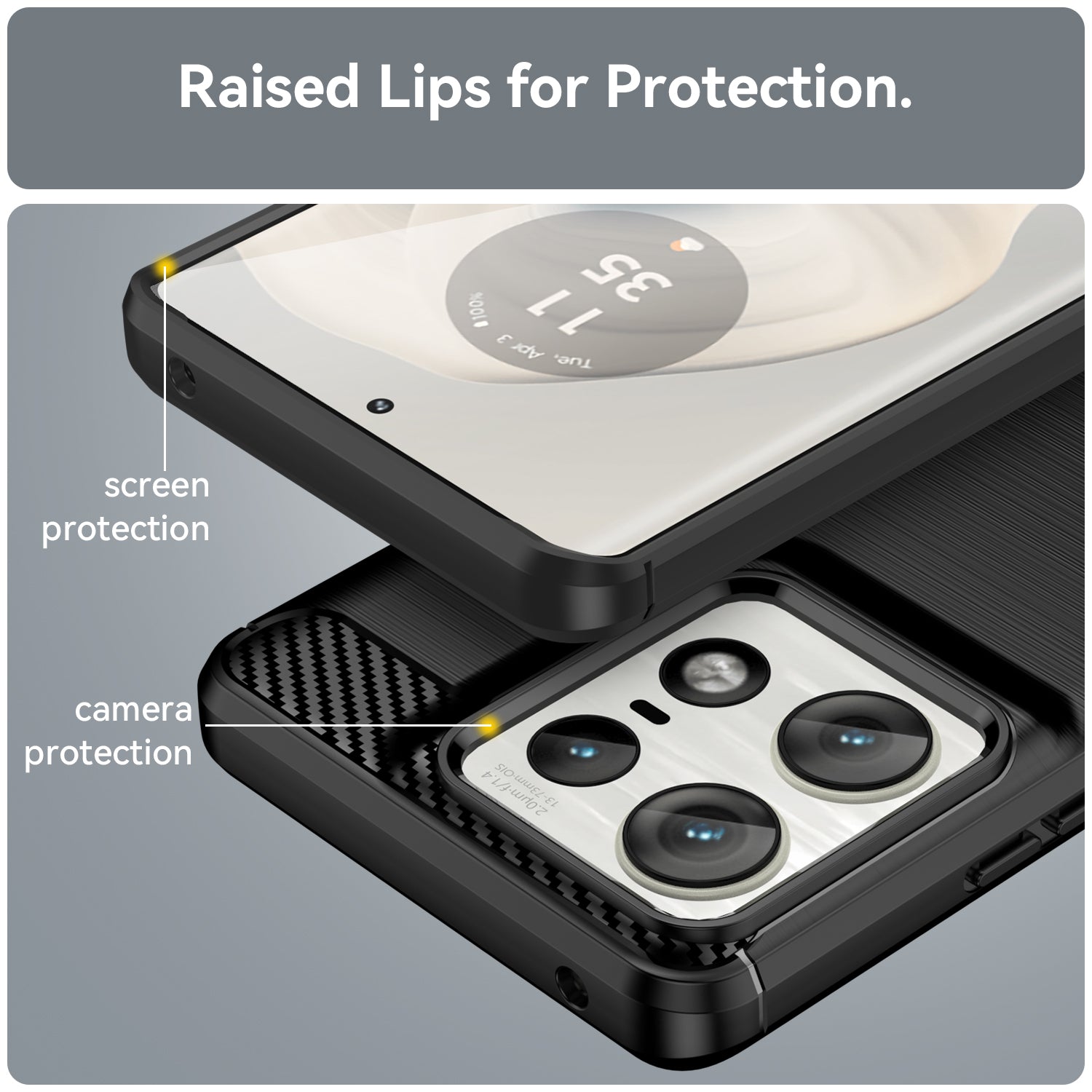 Moto Edge 50 Pro Carbon Fibre Case [Black]