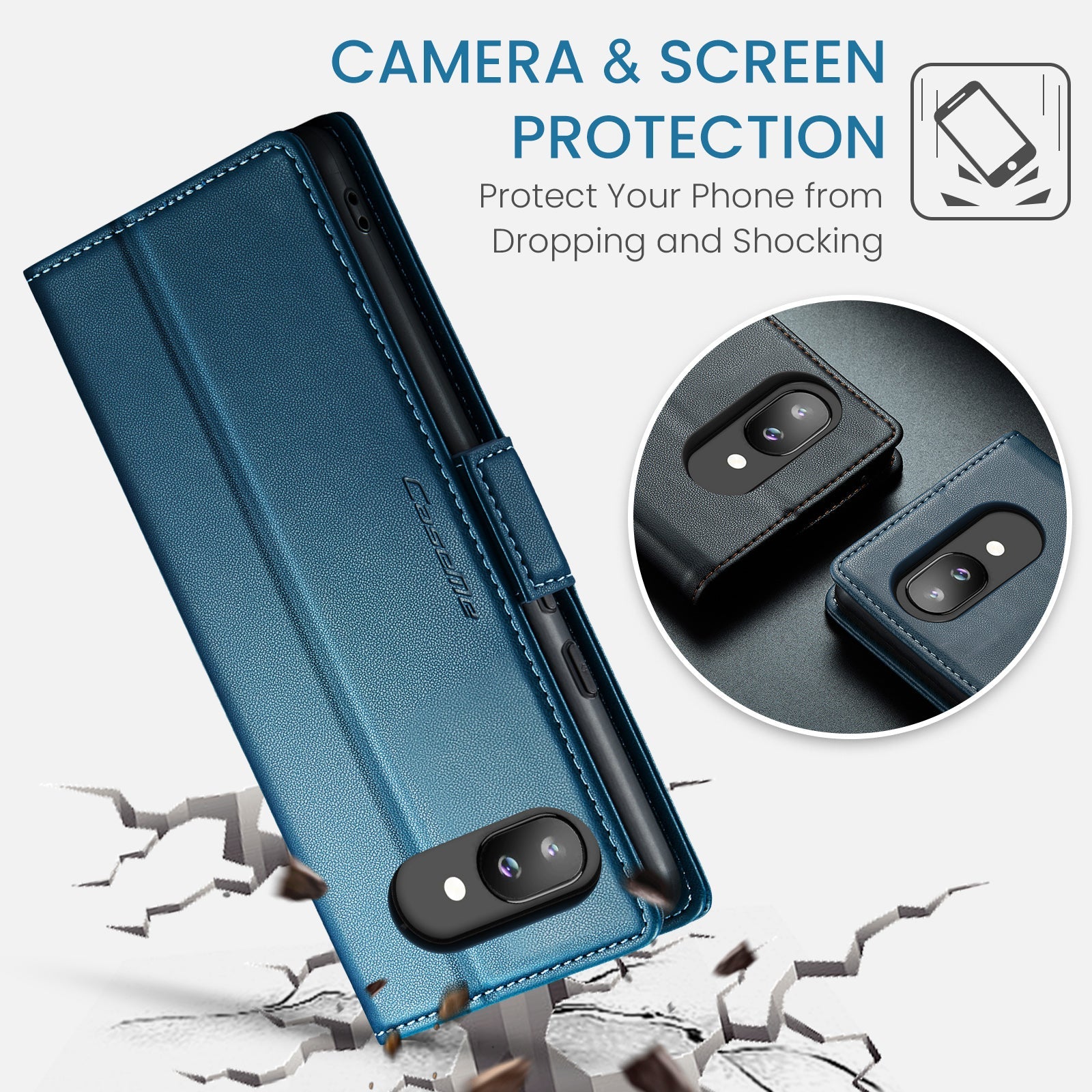 Google Pixel 9A Pu Wallet Case [Navy]