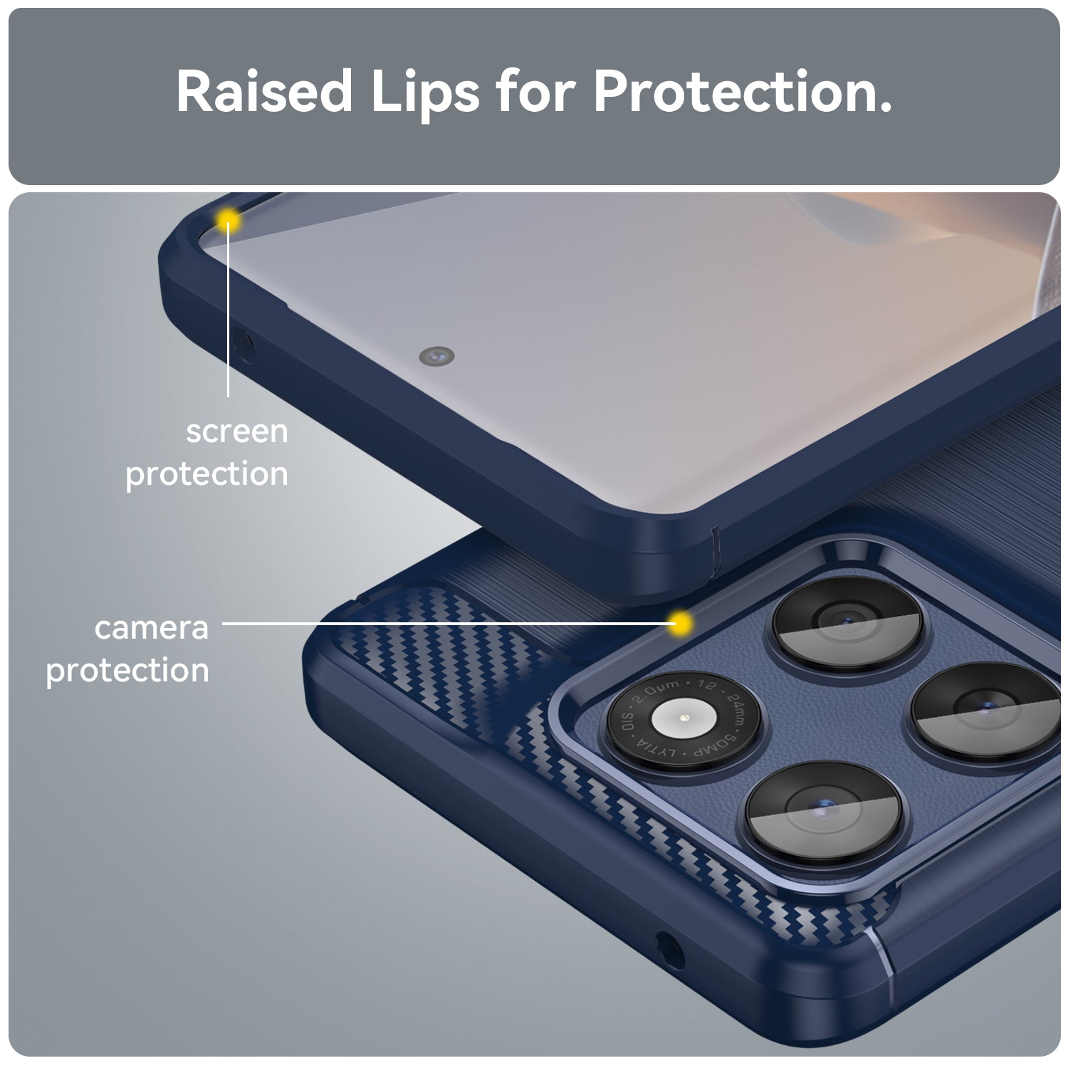 Moto Edge 60 Fusion Carbon Fibre Case [Navy]
