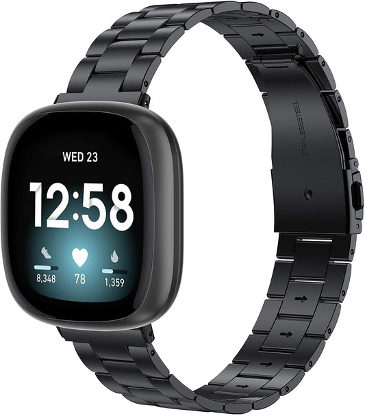 Fitbit Versa 3 Stainless Steel Strap [Black]