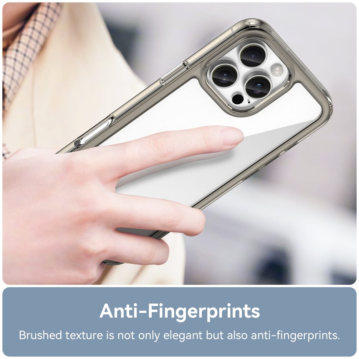 Iphone 16 Pro Max Soft Gel Case [Clear Grey]