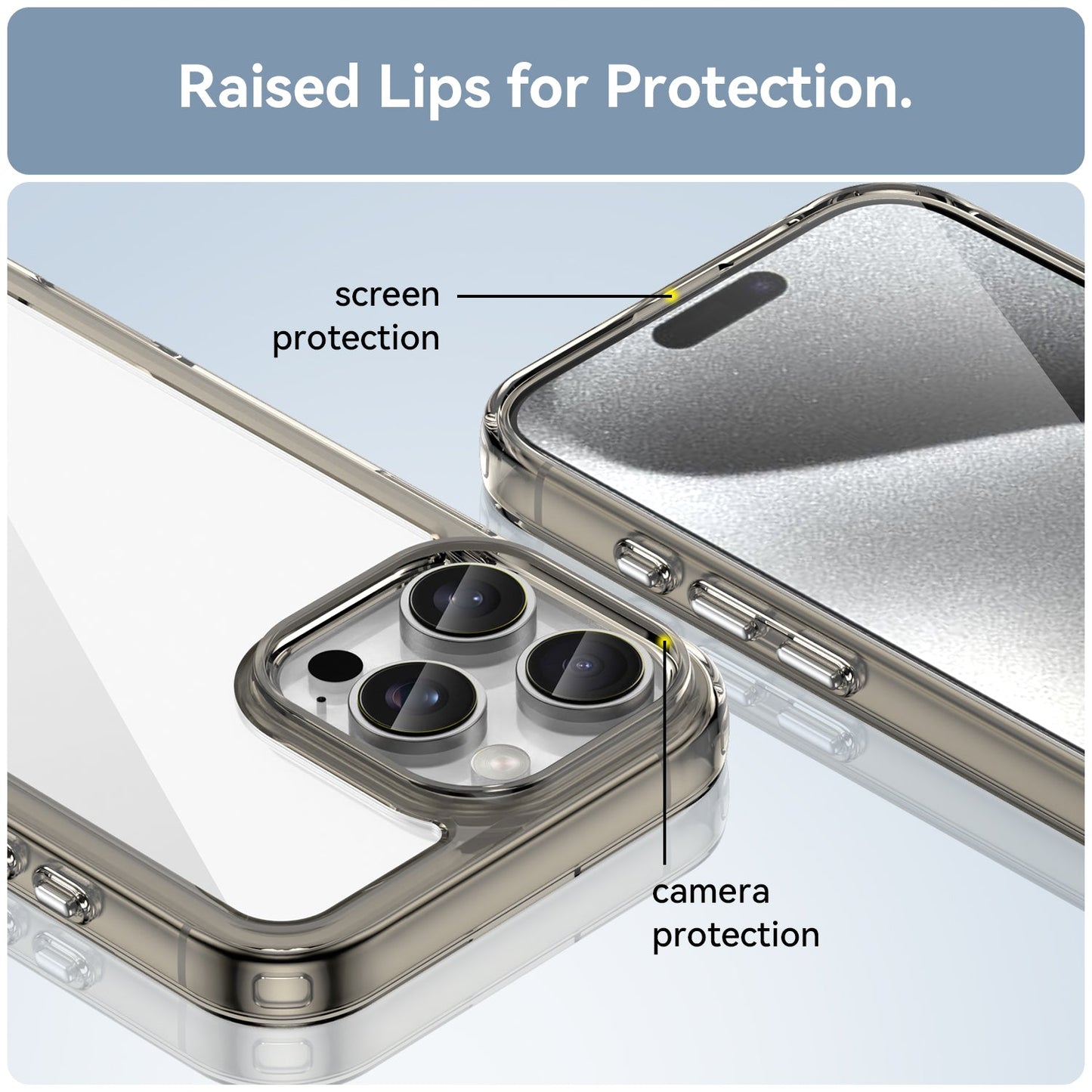 Iphone 16 Pro Max Soft Gel Case [Clear Grey]