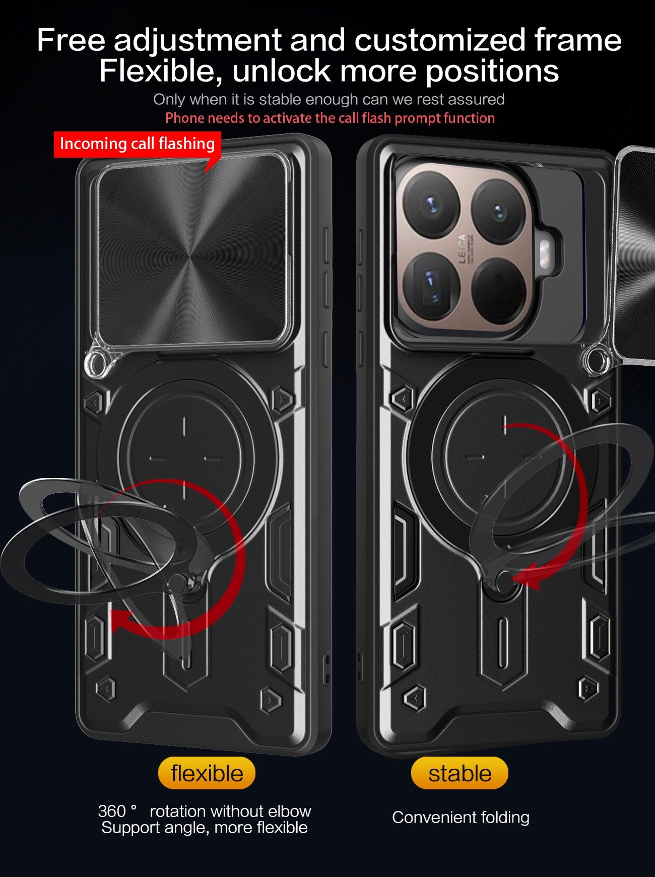 Xiaomi 15t Pro Ring Kickstand Case [Rose Gold]